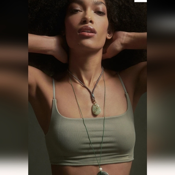 NWT Anthropologie The Renna Seamless Square-Neck Bra XS in Moss - Picture 1 of 7